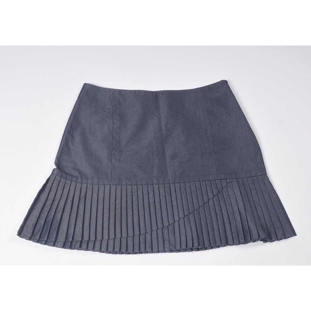 Banana Republic Women's Blue Chambray Pleated Bottom A-Line Skirt Size 4